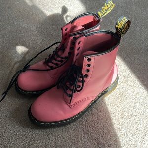 hot pink doc marten boots